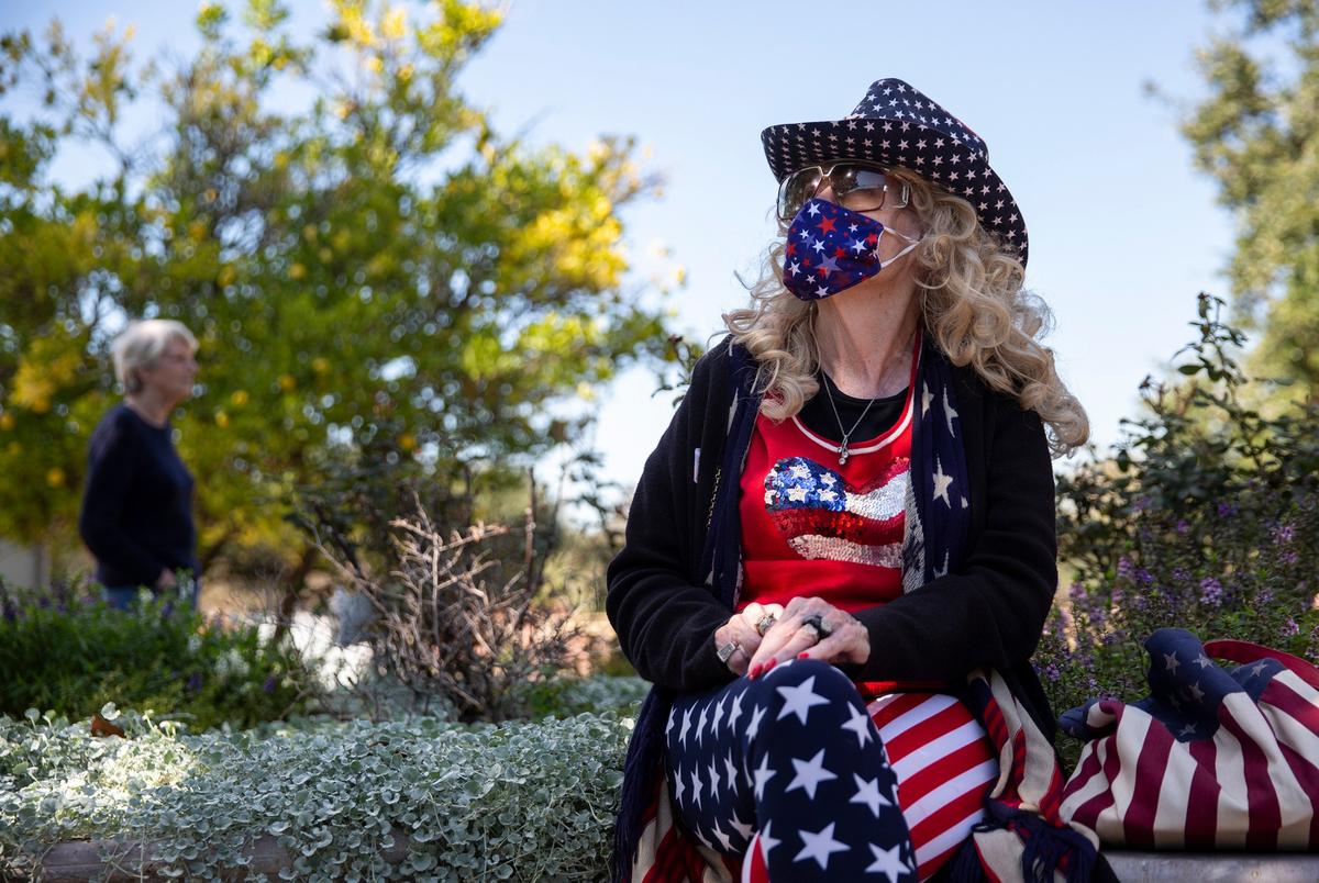 Barbara Boyle poses for a portrait after voting at Sugar Lakes Clubhouse on Election Day in Sugar Land on Nov. 3, 2020.