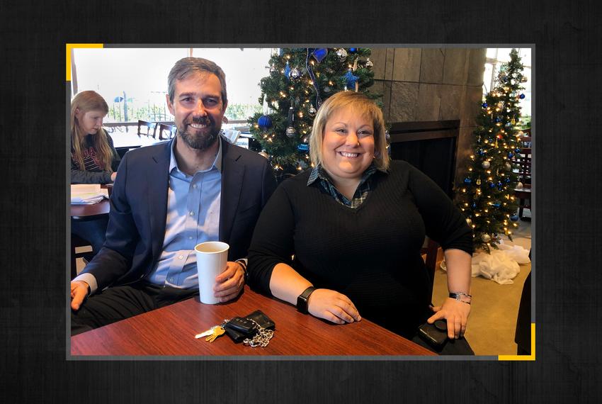 Beto O’Rourke with Dr. Eliz Markowitz, Democratic candidate for Texas House District 28, in Houston on Dec. 17, 2019.