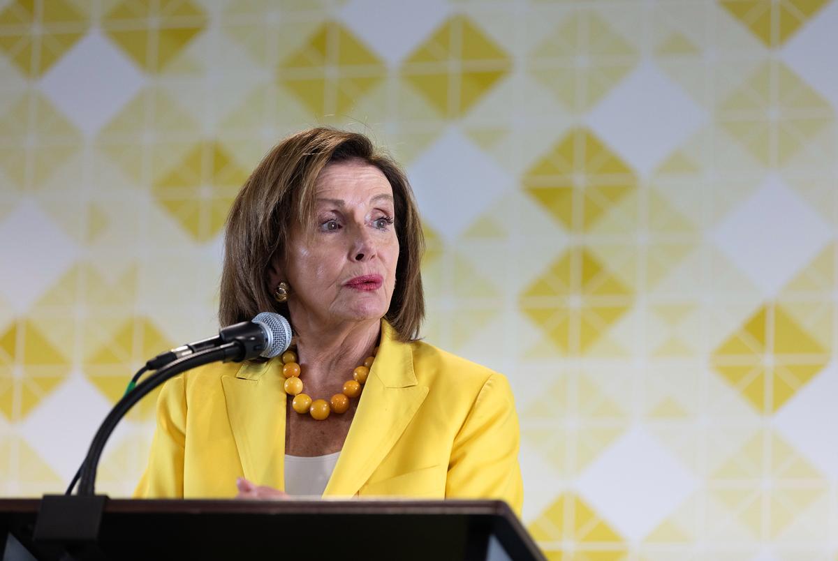 U.S. House Speaker Nancy Pelosi, D-California, at a press conference at Foundation Communities in Austin on Sept. 2, 2021.