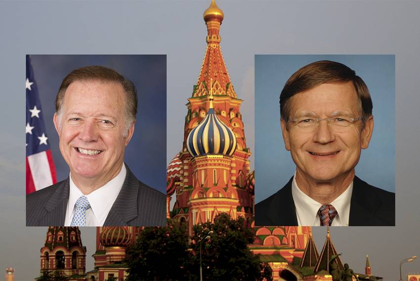 U.S. Reps. Randy Weber, R-Friendswood, left, and Lamar Smith, R-San Antonio.