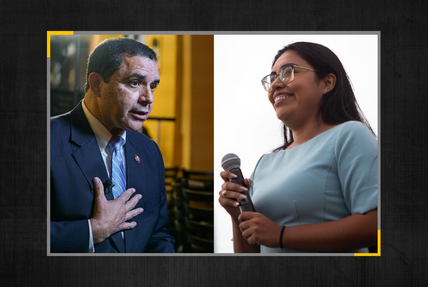 U.S. Rep. Henry Cuellar (left), D-Laredo, and Jessica Cisneros, his Democratic challenger.