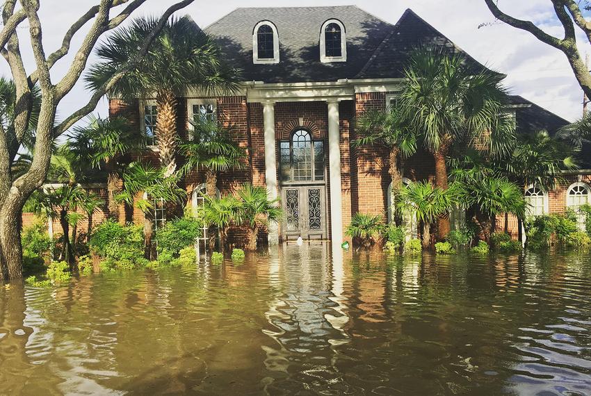 A Harvey-flooded neighborhood in West Houston on Aug. 29.