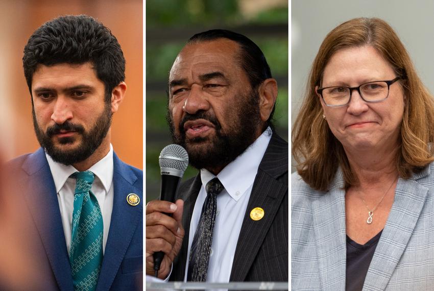 From left: U.S. Reps. Greg Casar, D-Austin, Al green, D-Houston, and Julie Johnson, D-Farmers Branch
