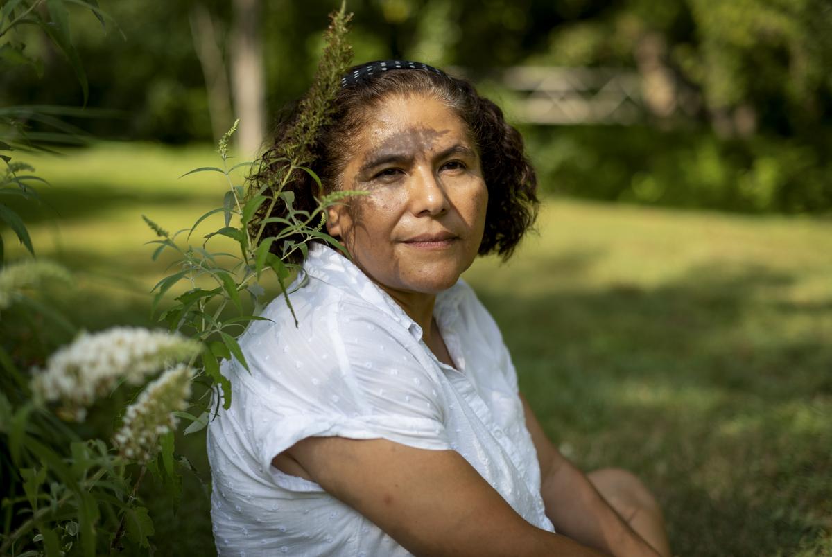Judith Anderson-Bruess poses for a portrait at her home in Newark, Delaware on Aug. 11, 2021.