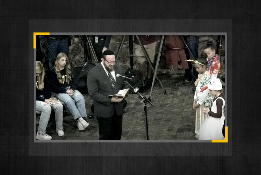 Mark Aaron Griffin, a Messianic "rabbi" awaiting trial on four counts of sexual assault, leads the opening prayer at Keller Independent School District's board meeting, Dec. 12, 2022.