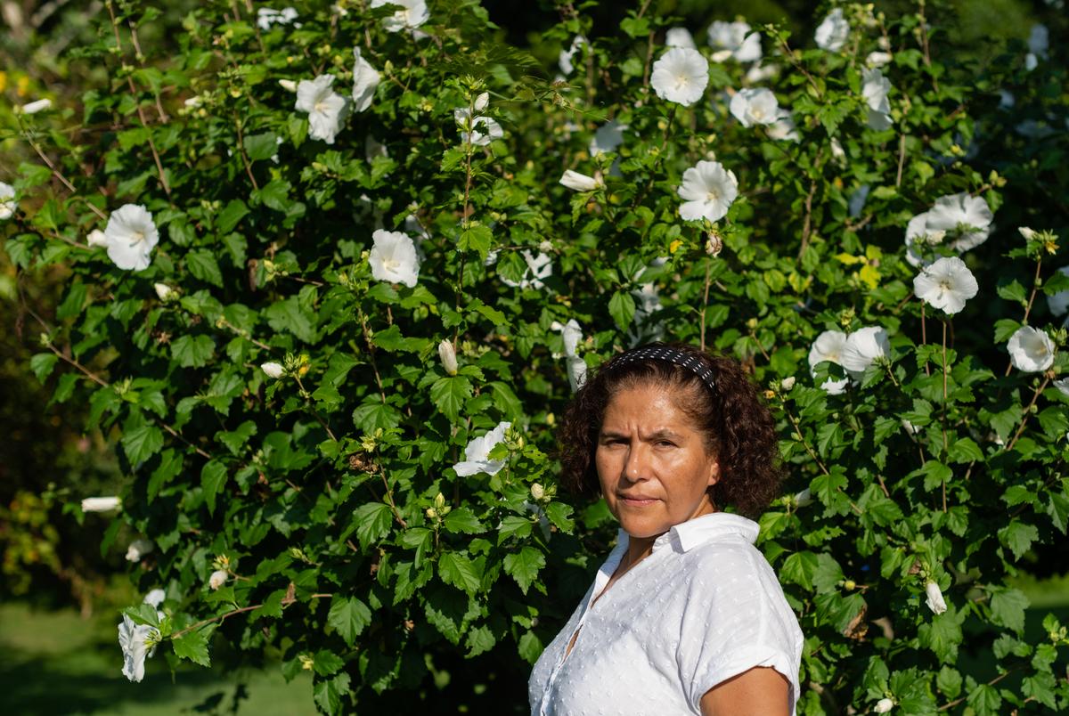 Judith Anderson-Bruess poses for a portrait at her home in Newark, DE on Aug. 11, 2021.