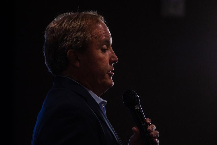 Texas Attorney General Ken Paxton attends a campaign event during a Bulverde Spring Branch Conservative Republicans meeting on May 16, 2022, in Bulverde. Paxton criticized President Joe Biden’s immigration policies, discussed voter fraud in Texas and praised the leaked SCOTUS draft opinion that would overturn Roe v. Wade.