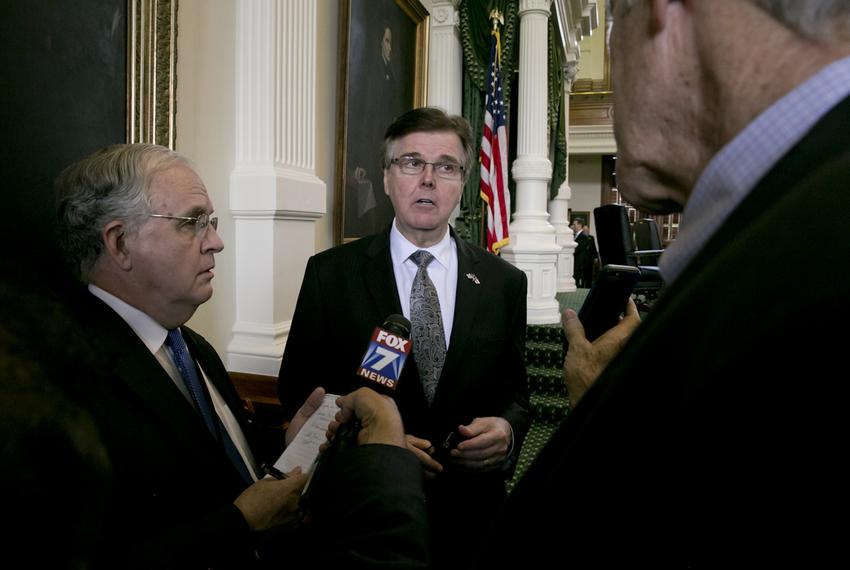 Lt. Gov. Dan Patrick spoke to reporters after the Texas Senate wrapped up the 84th legislative session on June 1, 2015.