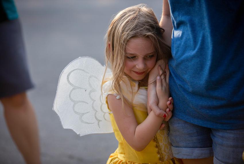 Families across Texas are preparing for Halloween festivities during the COVID-19 pandemic. Jenn Deering Davis’s family and friends have formed “pods” with other neighboring families to mitigate social isolation as a result of the pandemic. Oct. 19, 2020.