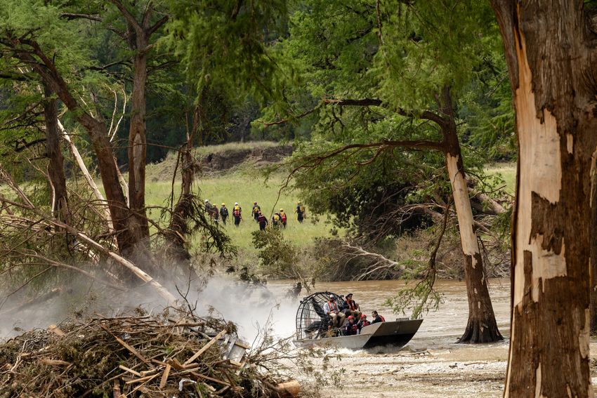 Search and recovery teams in Kerrville, Texas on Monday, July 7, 2025.