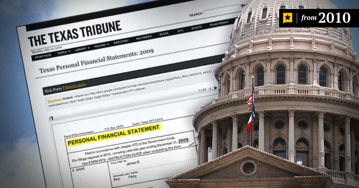 Search Texas Officials' Financial Disclosures | The Texas Tribune