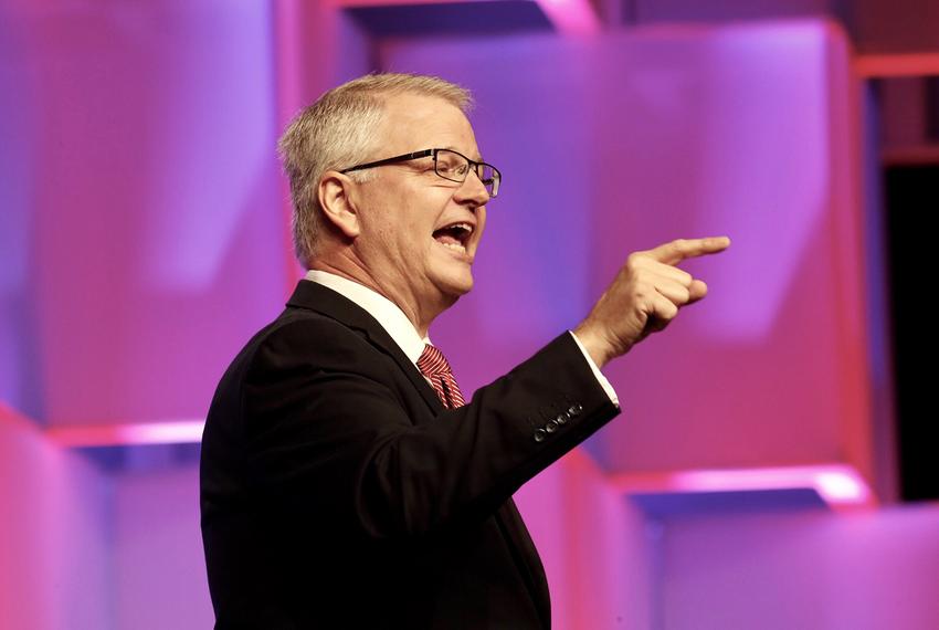 Republican Party of Texas Chairman James Dickey speaks at the RPT convention in San Antonio on June 14, 2018.