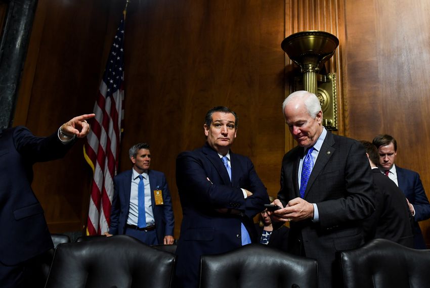 U.S. Sens. Ted Cruz (left) and John Cornyn.