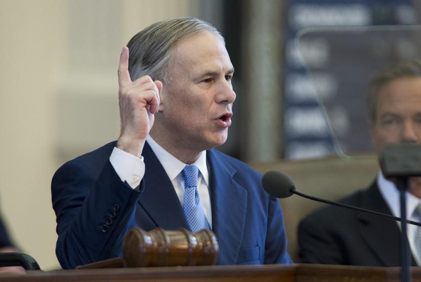 Gov. Greg Abbott delivering his State of the State speech on Feb. 17, 2015.