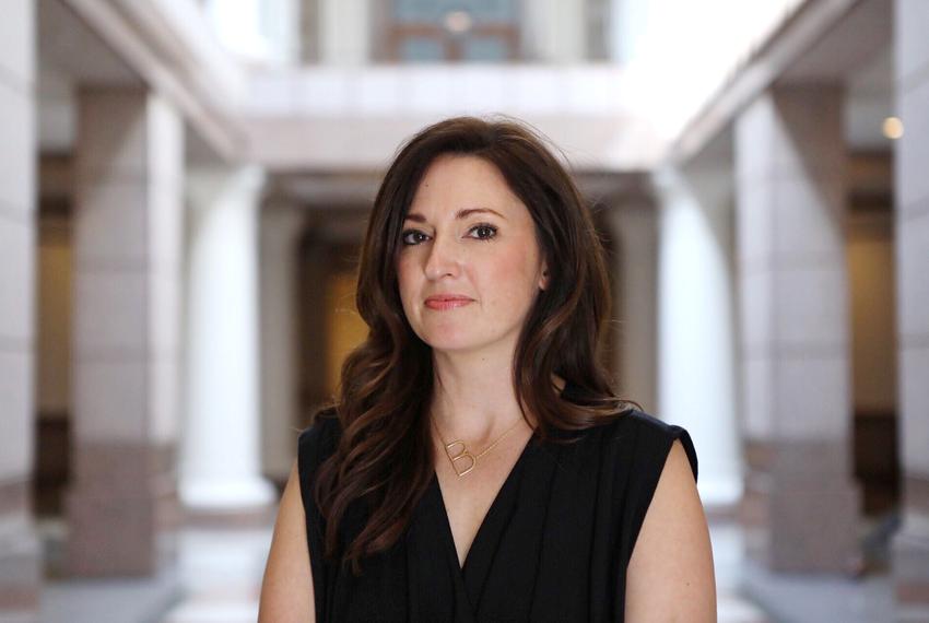 Becky Leach, wife of state Rep. Jeff Leach, R-Plano, in the Capitol on April 8, 2019.