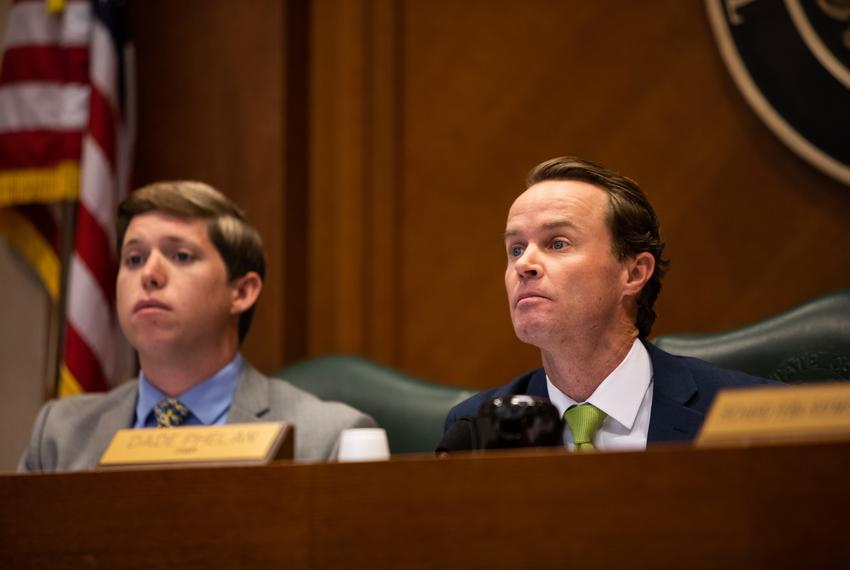 Chairman Dade Phelan, R-Beaumont, listens to testimony during the State Affairs committee hearing in Austin on Feb. 27, 2019.