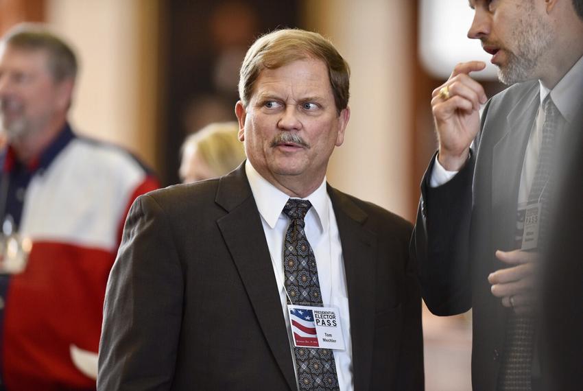 Republican Party of Texas Chairman Tom Mechler looks on as Electoral College members cast their vote for president at the state Capitol on December 19, 2016.