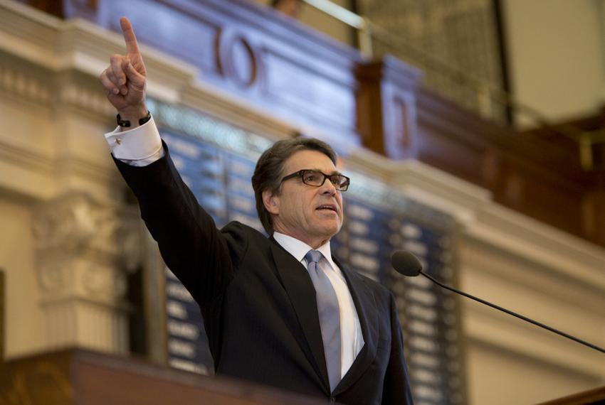 Gov. Perry gives his farewell speech during a joint session of the Texas Legislature on January 15th, 2015