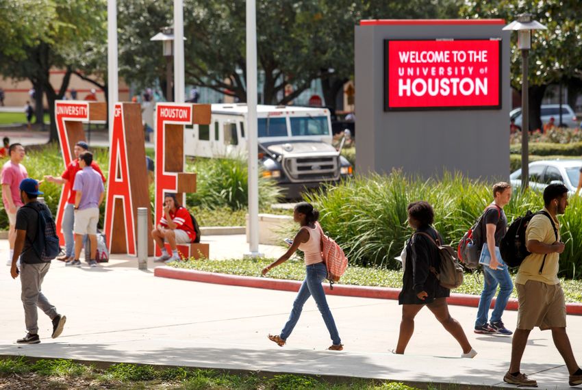University of Houston students on campus.