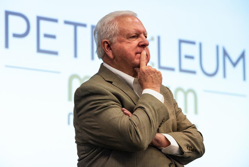 Former mayor of Midland and President and CEO of the Midland Chamber of Commerce Bobby Burns speaks during a lecture titled “Midland Fuels America” on March 15, 2022 at the Petroleum Museum in Midland.