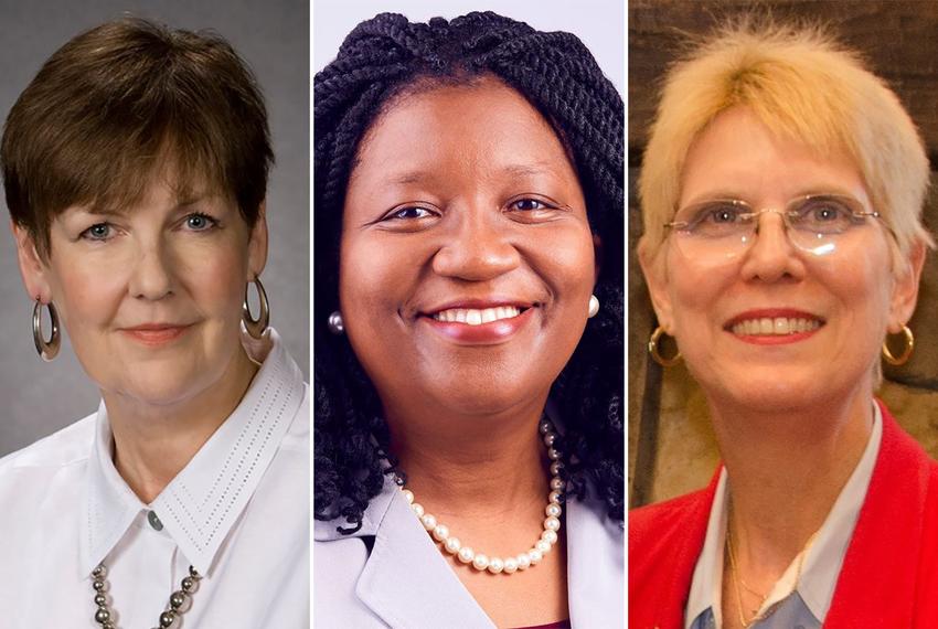 Left to right: State Board of Education District 11 incumbent Pat Hardy and her two Republican primary challengers, Feyi Obamehinti and Cheryl Surber.