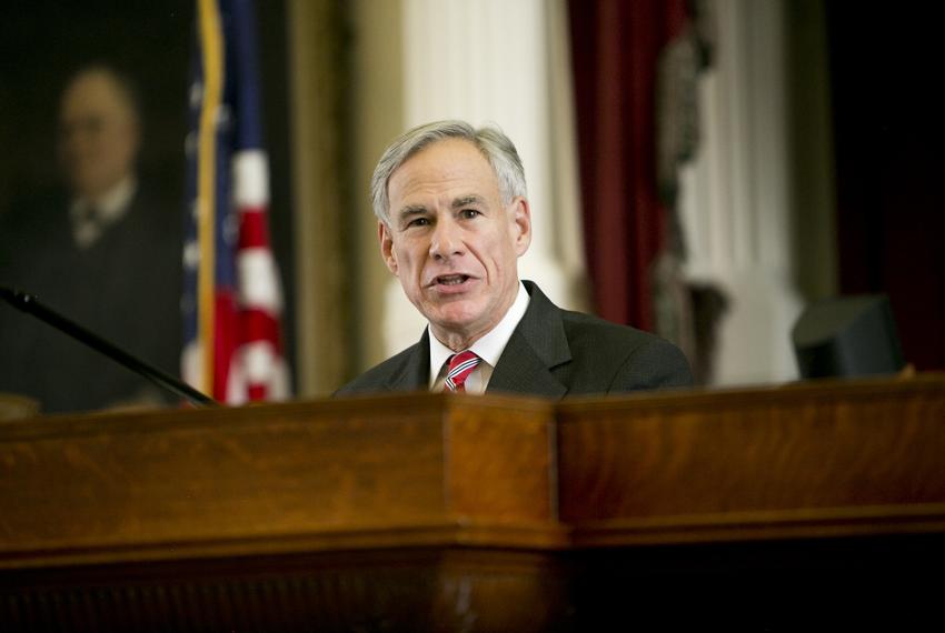 Gov. Greg Abbott during the Texas Fallen Heroes Memorial Ceremony on May 25, 2019