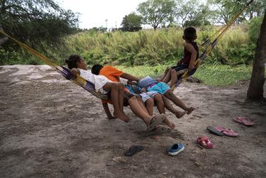 Children seeking asylum at a migrant camp in Matamoros, Mexico, in May.