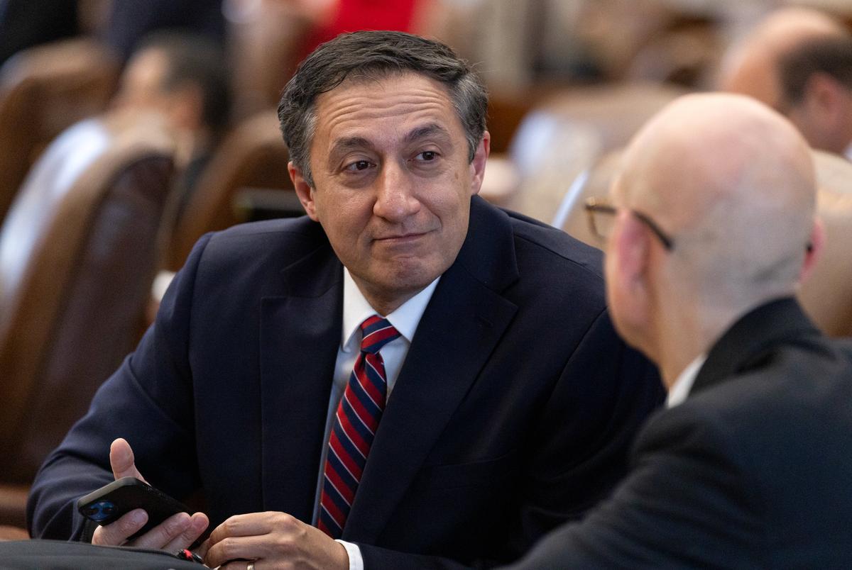State Rep. Giovanni Capriglione, R-Southlake, on the House floor at lawmakers debate bills at the Texas Capitol on Monday, May 26, 2025.