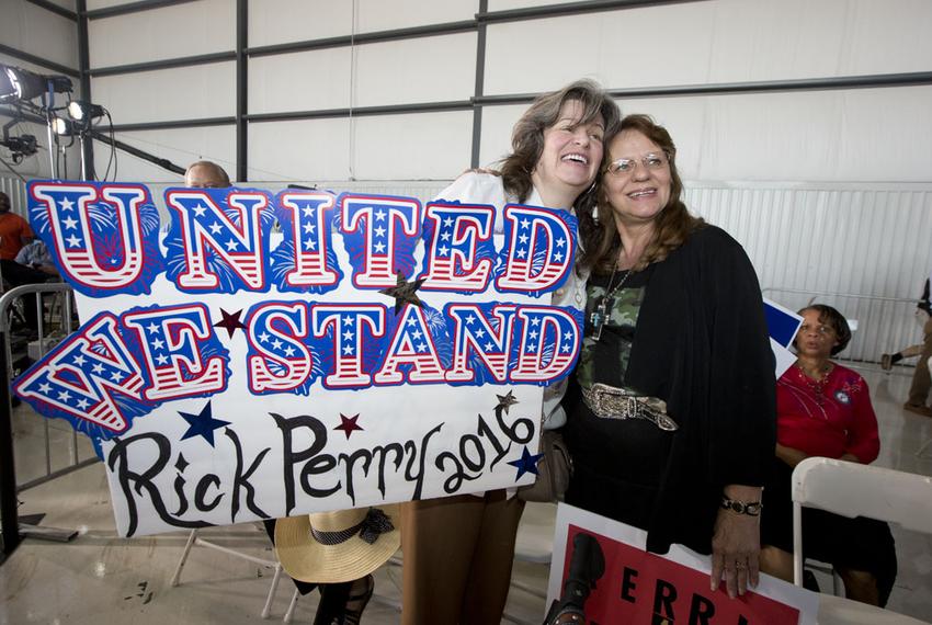 Thursday's event at Addison Airport gave Perry an opportunity to highlight Texas' economic growth during his time as governor. The airport is just south of where a new American headquarters for Toyota is being built in Plano and a short drive north of the headquarters for ExxonMobil, AT&T and other fortune 500 companies.