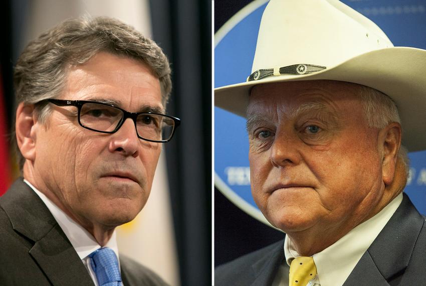 Former Gov. Rick Perry (l.) and Texas Agriculture Commissioner Sid Miller.