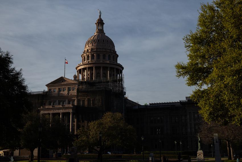 The Capitol dome is seen from the north side of the complex in Austin on March 18, 2025.