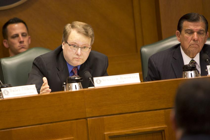 Sen. Brian Birdwell R-Grandbury speaks during a March 16th, 2015 Senate Subcommittee on border security