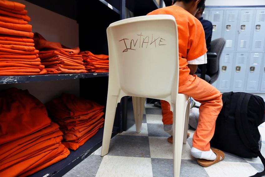 The intake room at the Travis County Juvenile Detention Center in Austin, Texas, Monday, June 24, 2013.