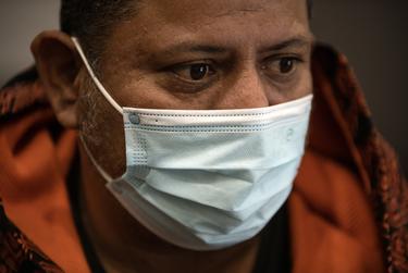 Houston, Texas: Omar Gonzales Vargas talks to a reporter December 21, 2022 in Houston, Texas. Mark Felix/The Texas Tribune