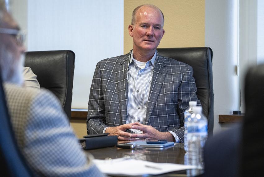 Alex Fairly attends a board of directors meeting for the Amarillo Economic Development Corporation on Monday, April 21, 2025, in Amarillo.