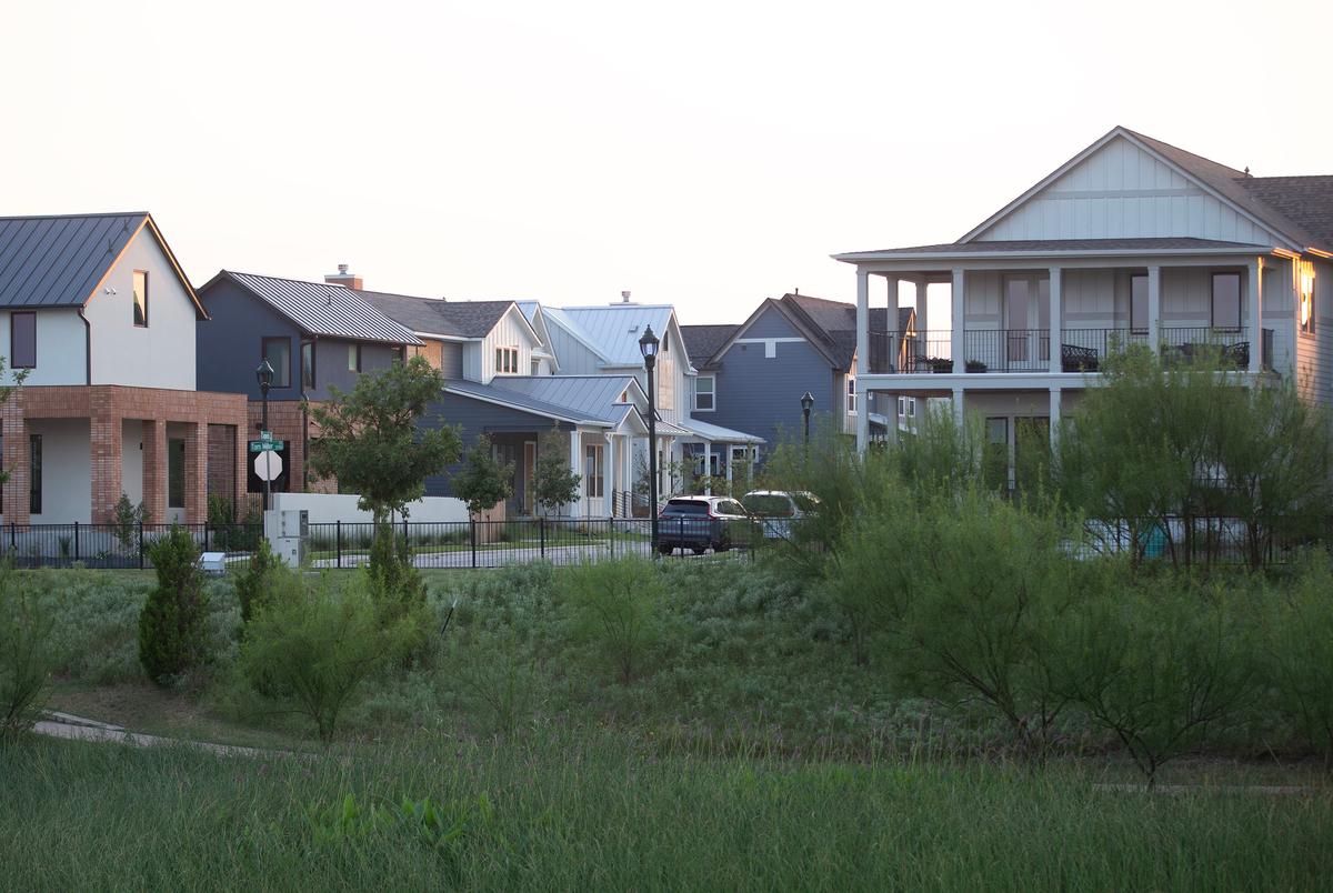 Homes in an East Austin neighborhood on Aug. 24, 2025.