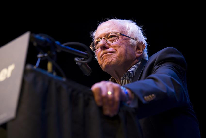 Former presidential candidate and Vermont Sen. Bernie Sanders speaks at the Verizon Theater in Grand Prairie on April 19, 2017. The event was part of a nationwide unity tour to amp up Democrats. 