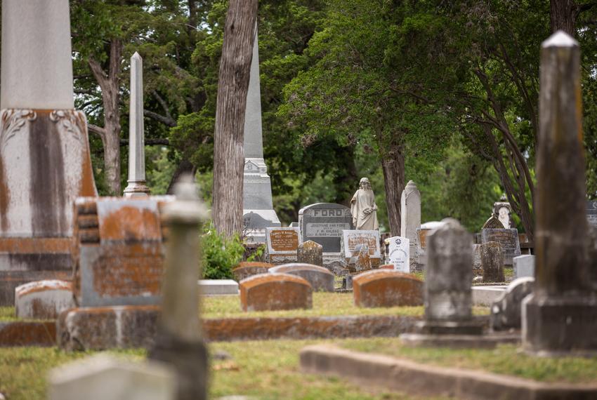 Oakwood Cemetery in Austin on May 7, 2020.
