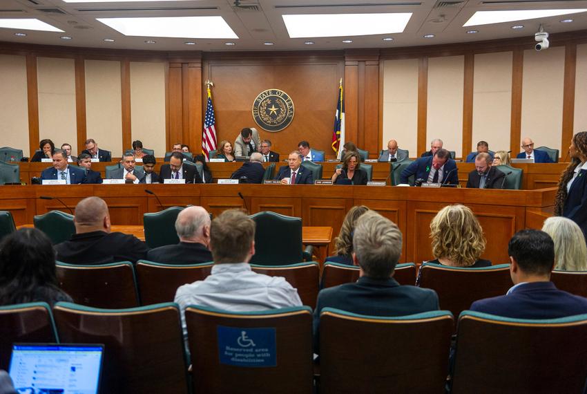 Members of the Texas Senate and House hold a joint Disaster Preparedness and Flooding committee meeting Wednesday, July 23, 2025 in Austin. The joint committee was formed in the aftermath of recent devastating flooding in the Hill Country.