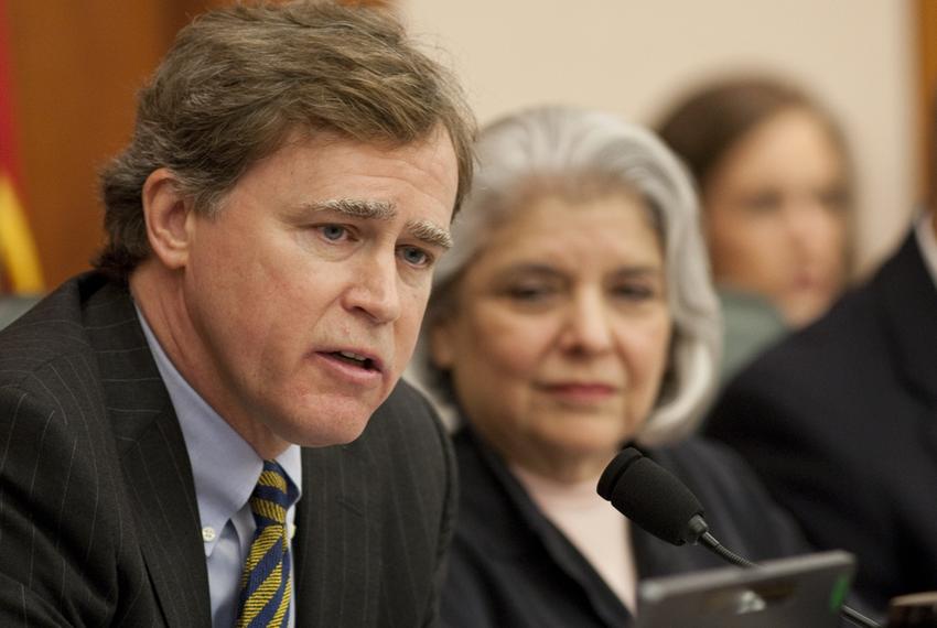 Rep. Dan Branch R-Dallas and Sen. Judith Zaffirini D-Laredo, co-chairs of the Joint Committee on Oversight of Higher Education Governance, Excellence & Transparency during meeting on September 21st, 2011