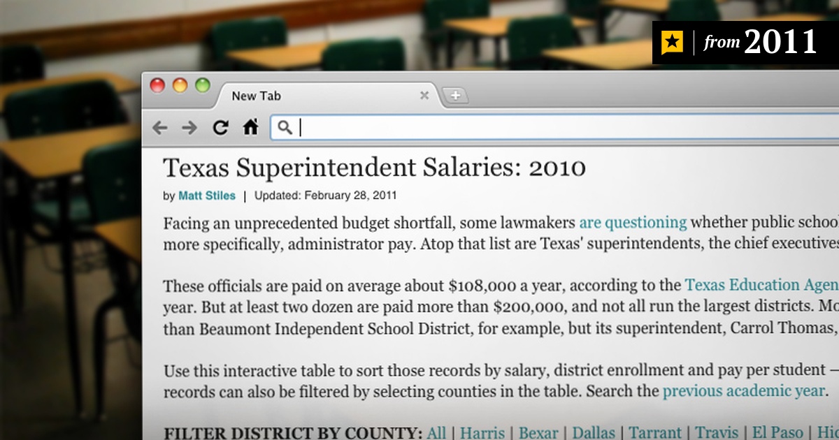 Search Texas School Superintendent Salaries The Texas Tribune
