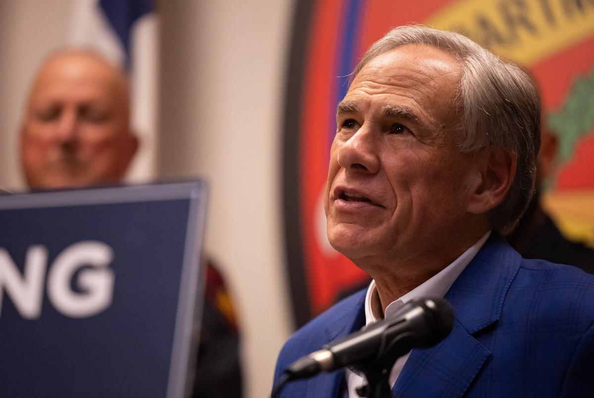 Gov. Greg Abbott speaks during a press conference in Houston on Oct. 1, 2025.