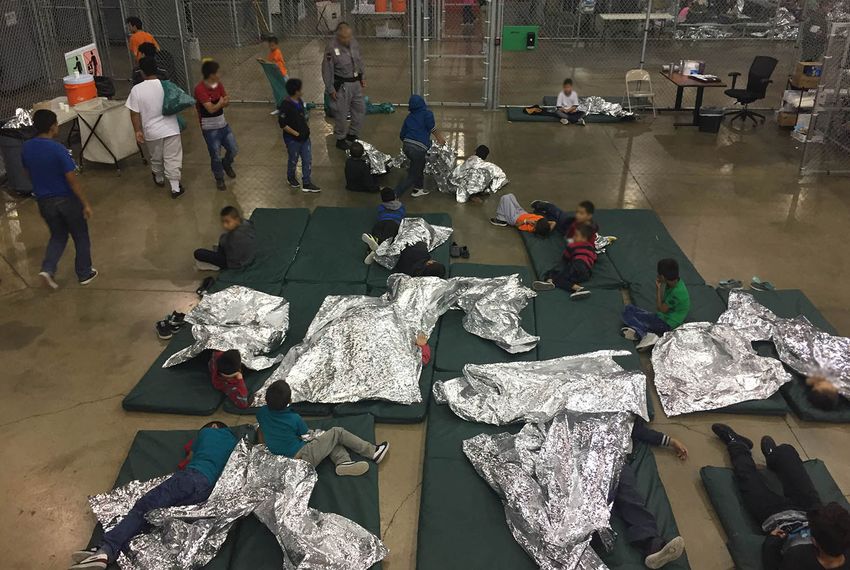 Undocumented immigrant children at a U.S. Border Patrol processing center in McAllen, Texas.
