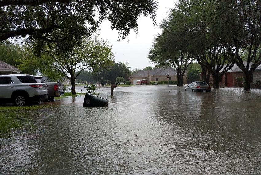 Flooding in a neighborhood in Mission on June 21, 2018.