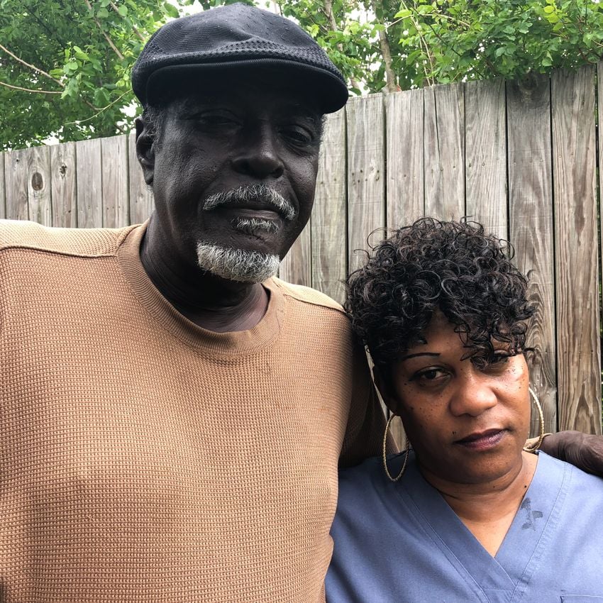 Clarence (biological dad of Ciera and Jeremiah) and Sherry Davis (birth mother of all the kids) in Houston, TX on April 13, 2018.