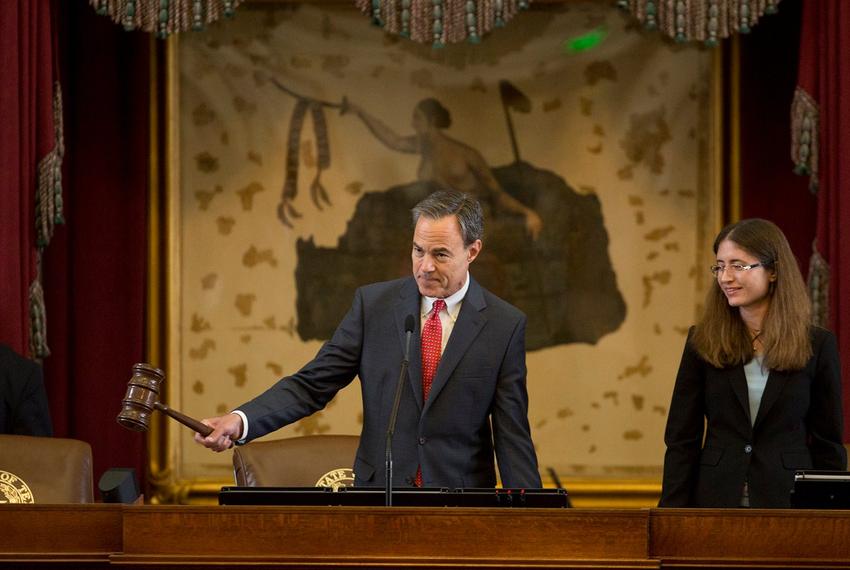 House Speaker Joe Straus adjourns the House sine die on May 29, 2017. "Sine die" means without any future date being designated for resumption.