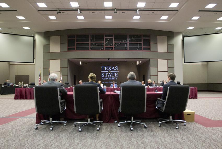 The Senate Committee on State Affairs hearing on free speech on Texas college campuses, held at Texas State University in San Marcos on Jan. 31, 2018. 