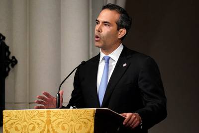 Texas Land Commissioner George P. Bush eulogizes his grandfather, former President George H.W. Bush, on Thursday, Dec. 6, 2018 at St. Martin's Episcopal Church in Houston |