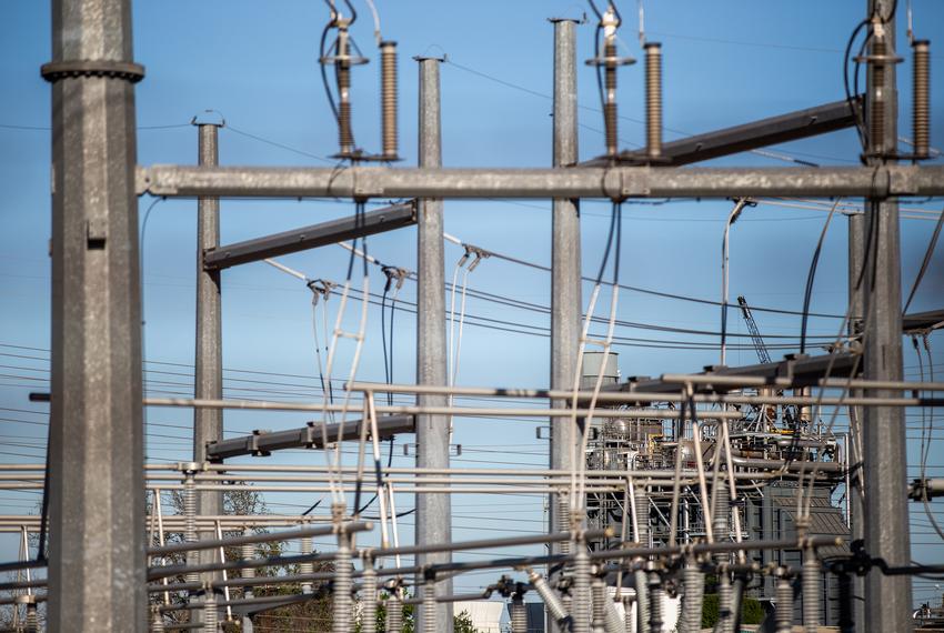 Details of electrical transformers at the Austin Energy/Sand Hill Energy Center
in Del Valle on March 24, 2020.