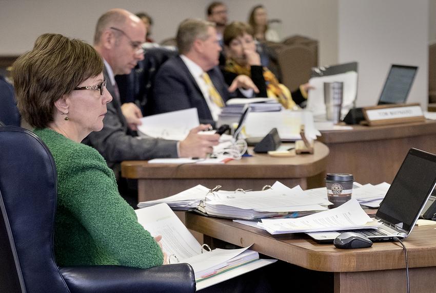 State Board of Education member Barbara Cargill attends a meeting of the board on Feb. 1, 2017, in Austin.